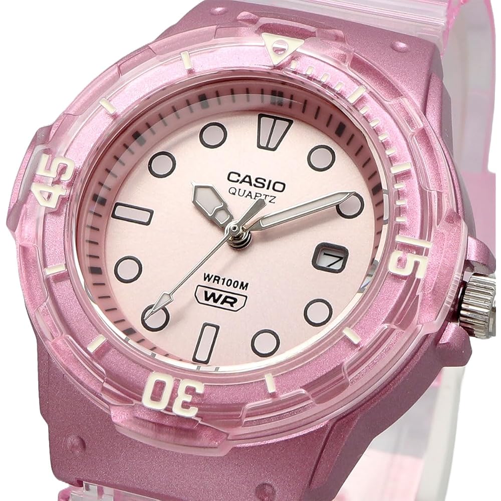 Casio LRW-200HS-4EV Analog Watch Clear Pink Women's Kids Imported Model