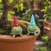 Talos Miniature Frog Figurine, Little Statue with A Party Hat, Decorative Resin Ornament for Outdoor Garden Courtyard