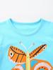 Girls' European Style Butterfly Print Short Sleeve T-shirt - Summer Collection