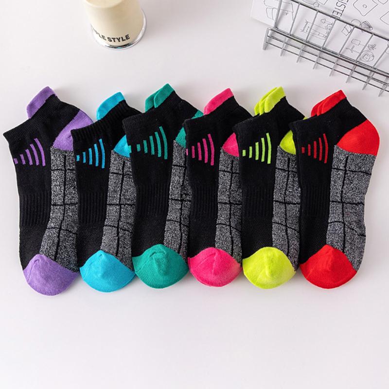 6 Paar Neutrale Gestrickte Geruchshemmende Sportsocken Modische Streifen Schweißabsorbierend Atmungsaktiv Paar Lauf-Freizeitsocken