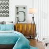 Floor Lamp, Polyester and Cotton Shade, E27 Socket, White, Bulb Not Included
