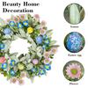 Artificial Floral Wreath Decorative Faux Flower Wreath with Mixed Greenery for Indoor Outdoor Wall Door Decor Spring Summer