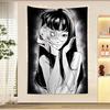 Japan Anime Junji Ito Cartoon Wandteppich Kunst Science-Fiction Zimmer Heimdekoration Wandbehang Blätter