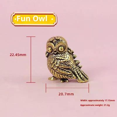 1Pcs Retro Bird Animal Figurines Mini Owl Statue Metal Brass Tea Pet Table Ornament Home Decoration Accessories Miniatures Craft