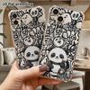 Phone Case: 2D Flat Suitable for iPhone 18 17 16 15 14 13 Pro Transparent Corner Protection Case, Panda, Christmas and Halloween Gifts