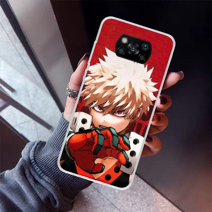 Bakugou Katsuki MHA My Hero Phone Case For Xiaomi Poco X5 X6 X7 Pro F7 Ultra M7 Redmi 15C 15 13C 13 12C 12 10 10C 10A 9 9C 9T 9A