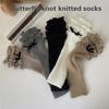 Ribbed Knit Boot Cuffs Footless Socks with Elegant Bows Designs for Women Layered Ruffle Edge Leg Warmers Streetwear
