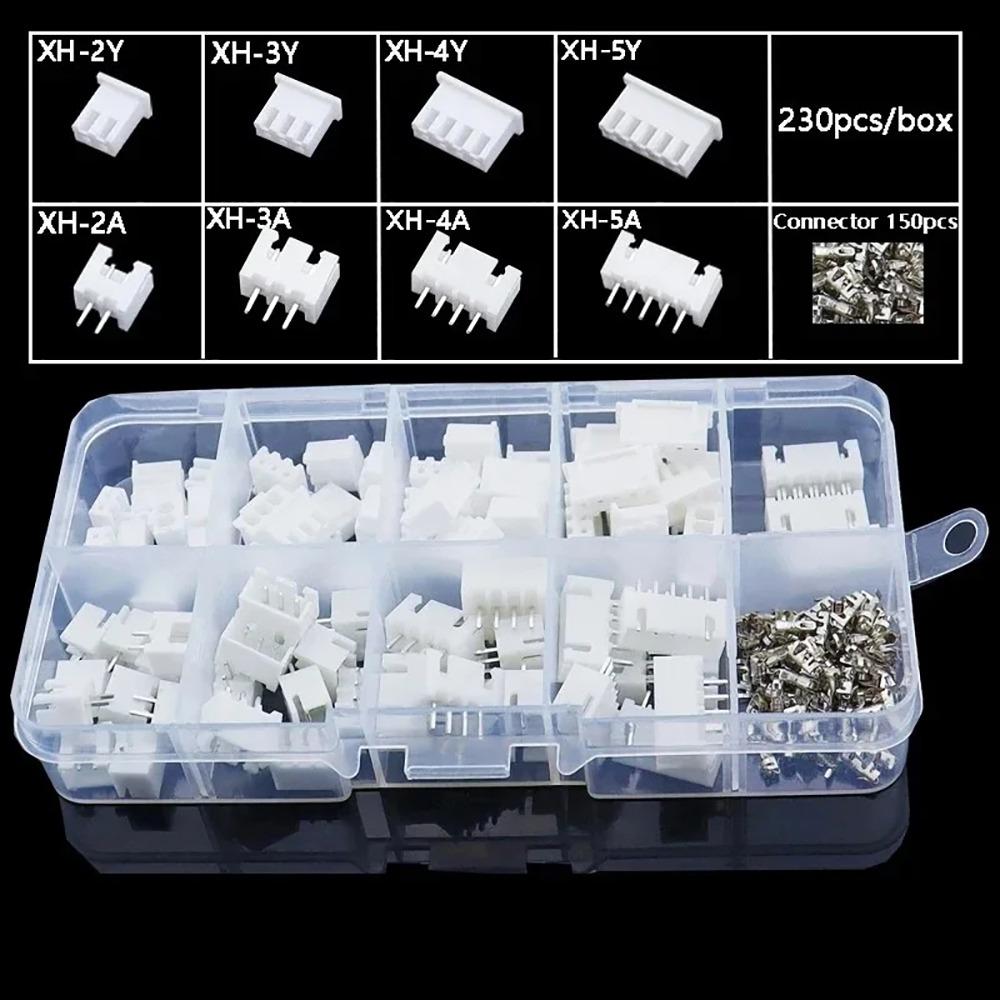 230Pcs Male And Female Pin Connector 2p 3p 4p 5pin Terminal Connector Kit 2.54mm Pitch Terminal