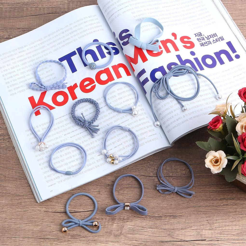 Women's Hair Tie 12-piece Set (Sky) Point Elastic