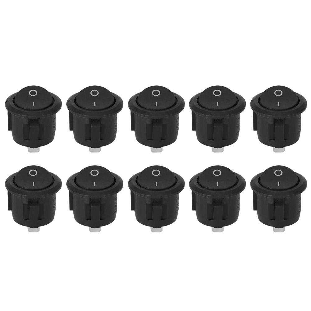 10pcs KCD1 Rocker Switches 2Pin Round Boat OnOff for Household Appliances