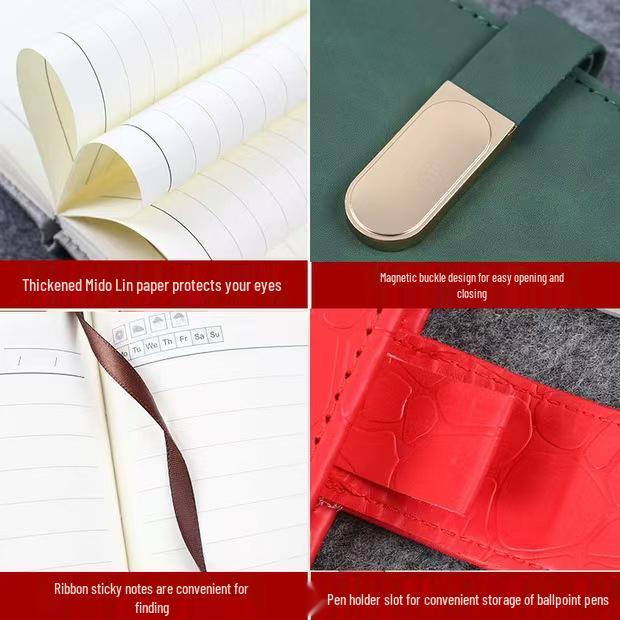 Business Notebook with Metal Buckle - Customizable Logo, Premium Conference Notepad Set