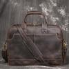 Retro Men'S Bag, Genuine Leather Men'S Laptop Bag, Crazy Horse Leather One-Shoulder Messenger Business Bag, Cowhide Briefcase.