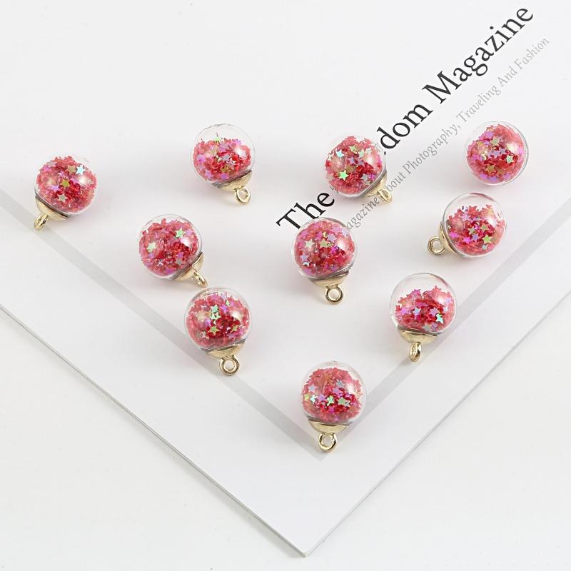 

10шт/(Пакувати) Підвіски Зірки Блискітки Прозора скляна кулька 16 мм Підвіски Ремесла Виготовлення знахідок Ювелірні вироби ручної роботи своїми руками для Сережки Намисто 10pcs/1pack червоний