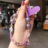 Lanyard para teléfono móvil con colgante de uva morada pulsera de cuentas para mujer estilo ins boutique adorno de muñeca hecho a mano cadena colgante estilo corto