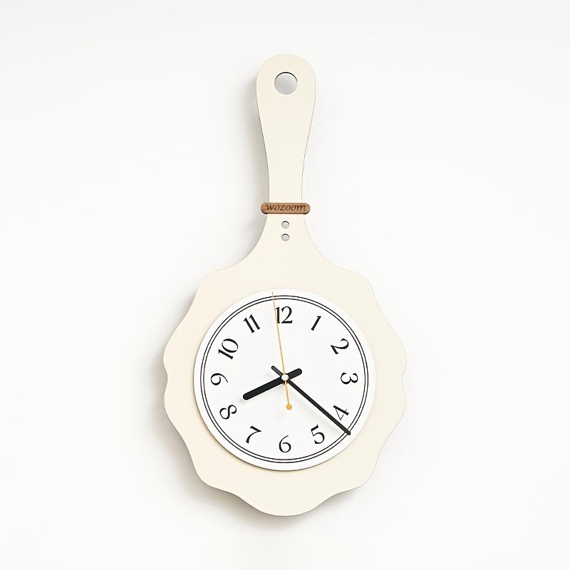 Vintage Inspired Wall Clock with Wooden Frame White Dial, Black Numbers Hands, Silent Operation, Perfect for Kitchen Dining Areas, Kitchen Wall Clock