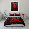 Red Bird Nature Decor 3Pc Multiple Sizes Kid'S And Adults' Bedroom Exquisite 3Pc Bedding Set, Gift
