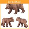 Brown Bear Animal Model Set Pvc Static Collectible Toy For Kids Ages 4 To 6