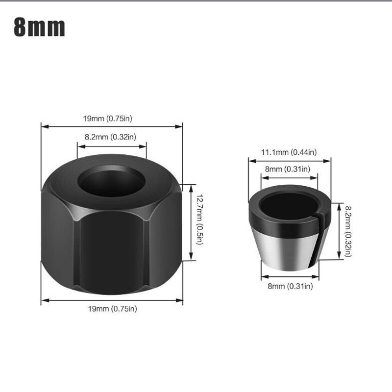 6mm 6,35mm 8mm kleštinové sklíčidlo Gravírovací stroj s maticovým adaptérem pro frézování bitů Příslušenství pro elektrické frézy