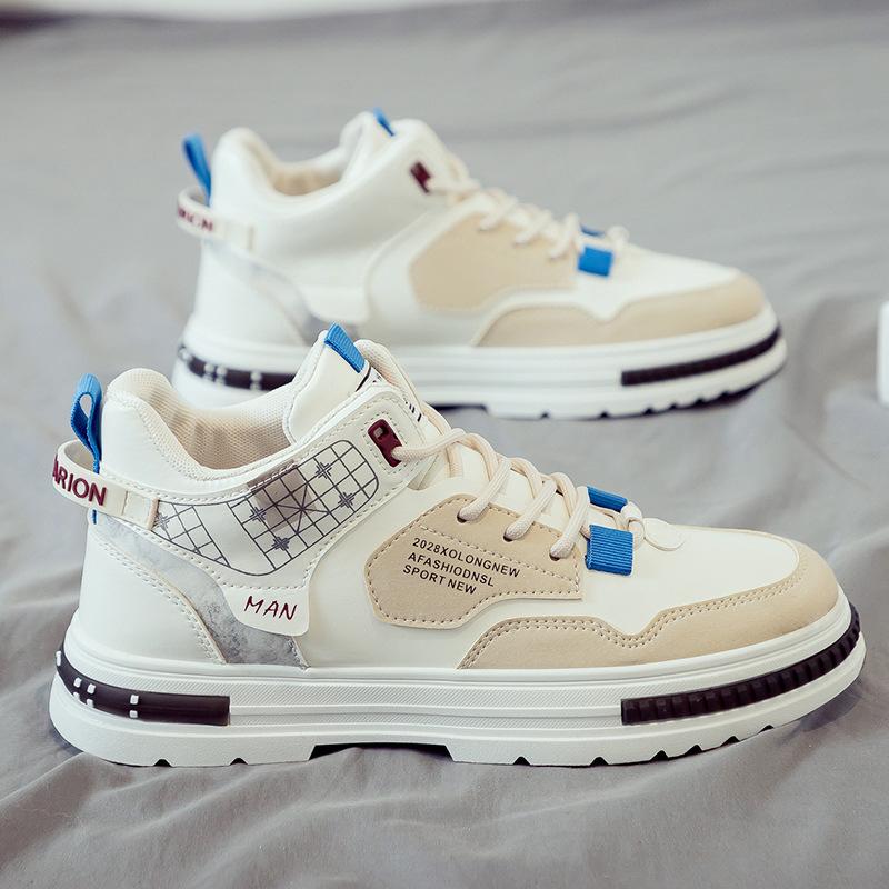 Men's shoes 2023 new men's summer high-top sports and leisure board shoes velvet cotton shoes versatile little white tide shoes