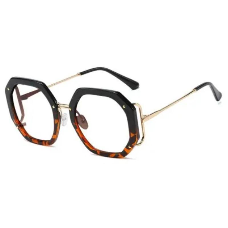 Anti Blue Light Polygon Round Reading Glasses Women Fashion Luxury Brand Design Glasses Transparent Women's Eyeglass Frame