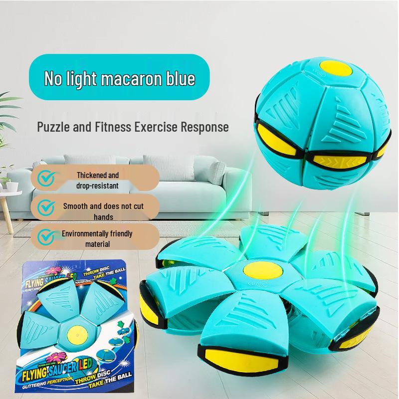 Magic Flying Saucer Ball: Deformable Outdoor Stomp Toy with Lights for Kids