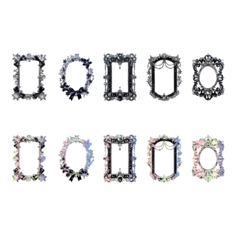10 Sheets Border Sticker Crystal Museums Series Sticker Decorative Sticker Aesthetic Sticker Scrapbooking Supplies