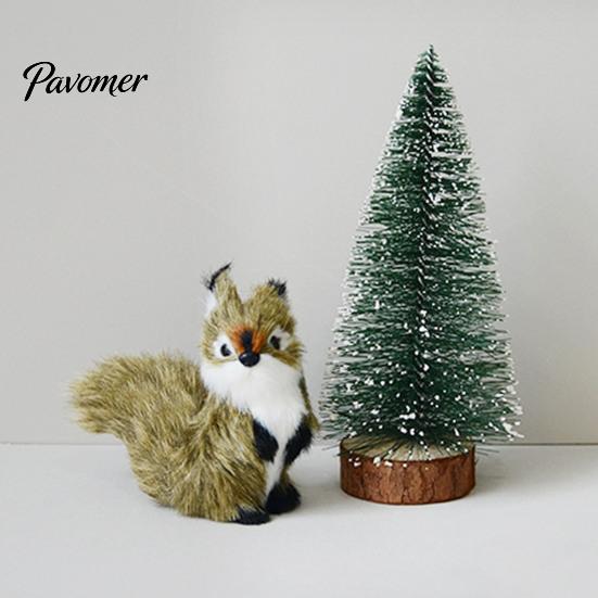 Realistic Squirrel Stuffed Toy Plush Hanging Ornament, Artificial Fur Animal Figurine for Christmas Cute Pendant Car Mirror Tree Decor, Rearview