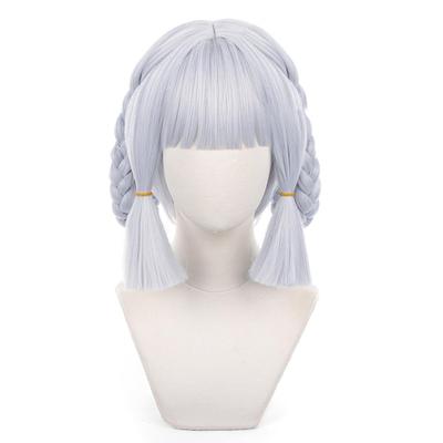 Ayaka Kamisato Cosplay Wig, Heat-Resistant Full Wig for Costumes, Halloween, Christmas, Comiket Events, School Festivals, and Cultural Festivals.