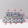Refrigerator Beverage Holder Automatic Rolling Refrigerator Organizer Box 2-Layer Can Holder Dispenser Clear Stackable Can
