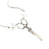 Gothic Steampunk Sliver Color Double Swallow Scissors Pendant Necklace for Women Fashion Collar Chain Jewelry Accessories Gifts