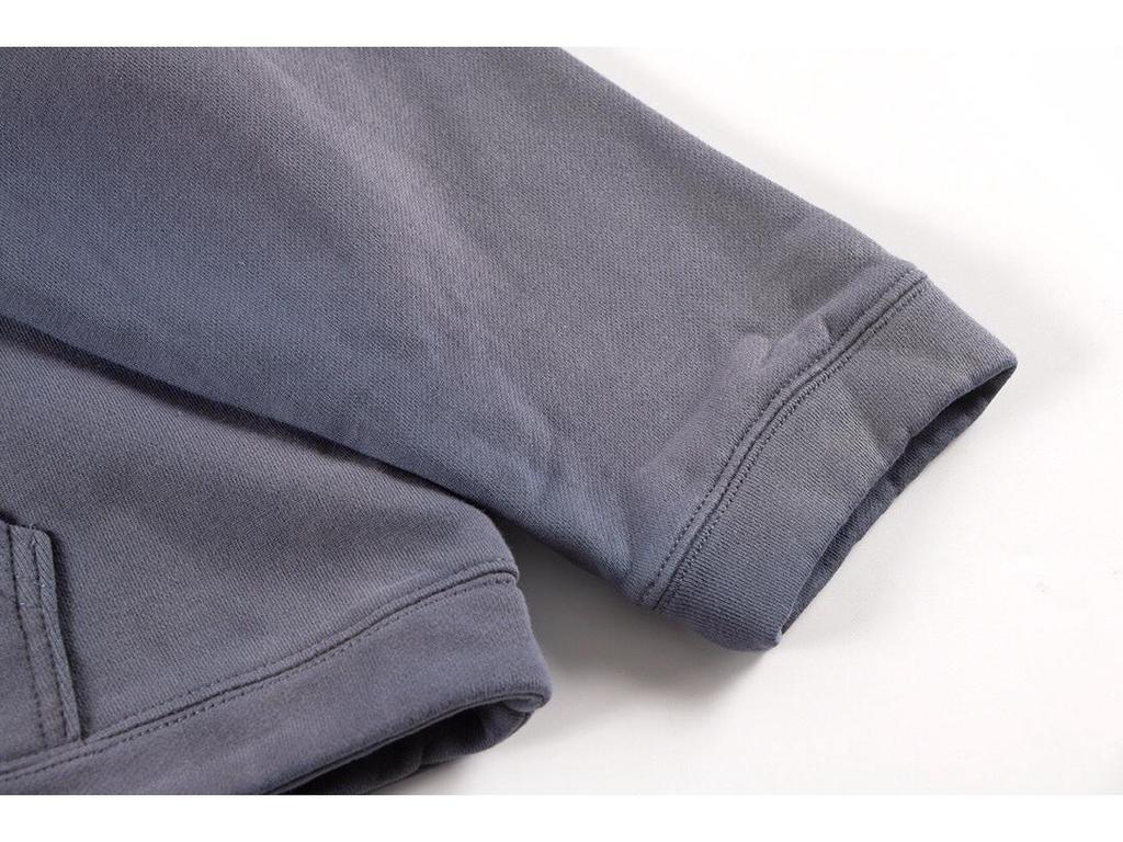 ERD Melancholy Blue Gradient Loose Washed Distressed American Style Hoodie