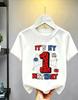 1-10 Years Birthday Spiderweb Gift Hero Print Cotton Short-Sleeve T-Shirt, Suitable for Boys and Girls Daily Wear