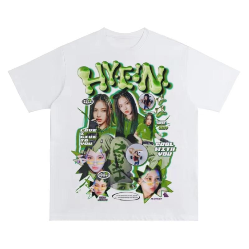 

2025 NEW JEANS Korean Girl Group Printed T-shirt MINJI HAERIN HANNI DANIELLE HYEIN Oversize Shirt Unique Cotton Clothing 4XL