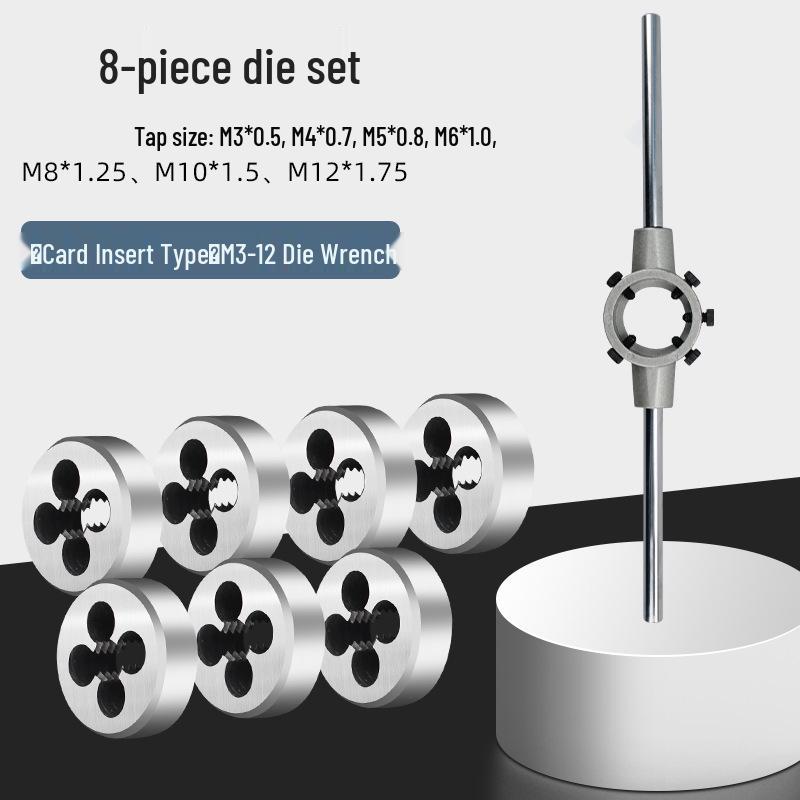 Manual Tap and Die Set: Tapping Drill Bits & Wrench Kit M3-M30