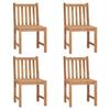 VidaXL Set of 4 Garden Chairs, Patio Seats, Balcony Chairs, Outdoor Gardening Patio Furniture, Teak Wood 3073085