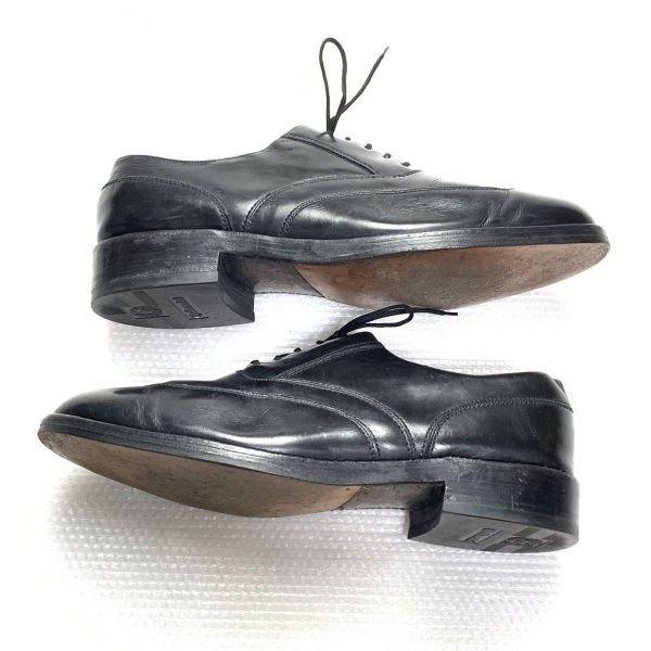 Vintage England Unknown Brand Wingtip Business Shoes Black 9.5 28.0(USED)