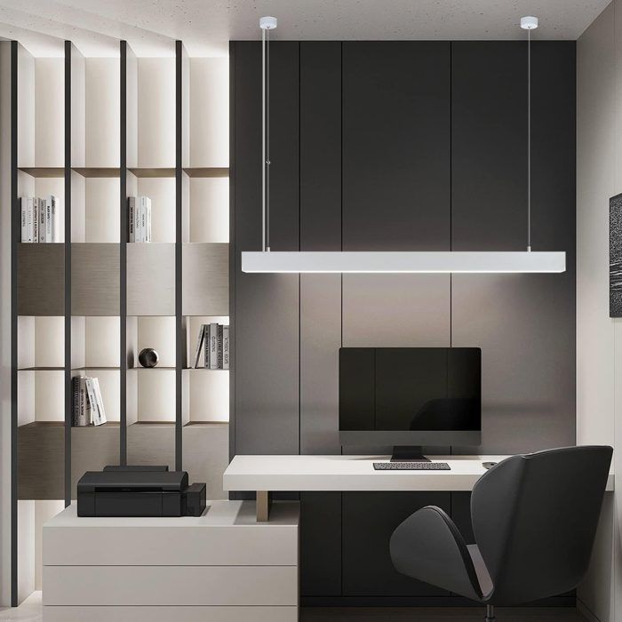 Lampe suspendue LED - NETTLIFE - 107 cm - Hauteur réglable - Télécommande - LED intégrée 32W