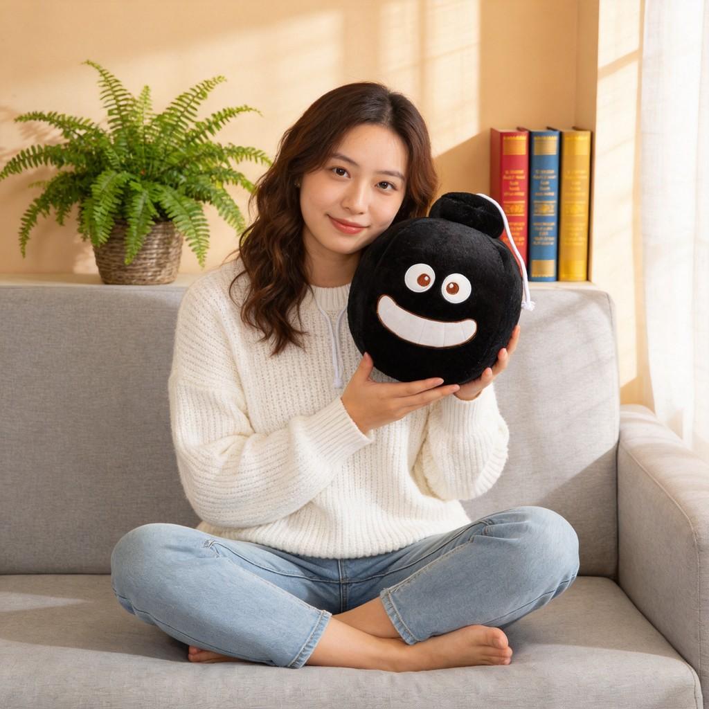 Cartoon Explosive Bomb Plush Pillow With Demon And Smiling Designs For Fun Photo Props And Gifts