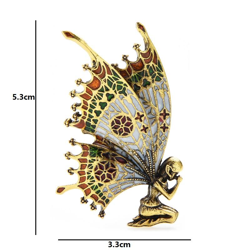 Vintage Schmetterlingsflügel Fee Abzeichen Emaille Damen Brosche Pins Engel Schmuck Geschenk