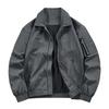 Men Jacket Lapel Long Sleeve Zipper Placket Sport Jackets with Multi Pockets Full Zipper Closure Teen Casual Outerwear