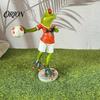 Garden Frog Decoration Cute Football Goalkeeper Figurine, Sports Theme Resin Statue, Funny Small Animal Figurine Novelty Desktop Ornament for