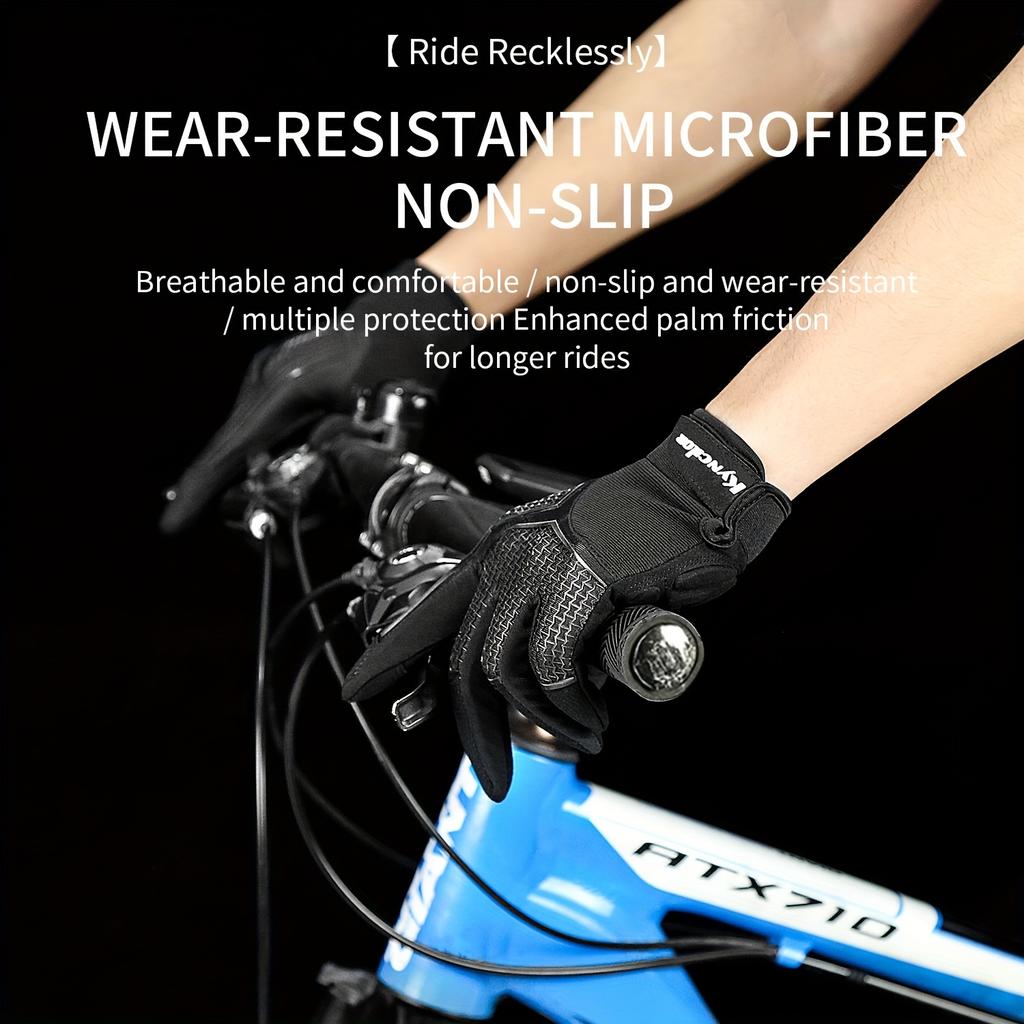 Sports Outdoor Spring and Autumn Bicycle Riding Gloves Long Fingers Ultra Fiber Sunscreen, Wear Resistant, Anti Slip