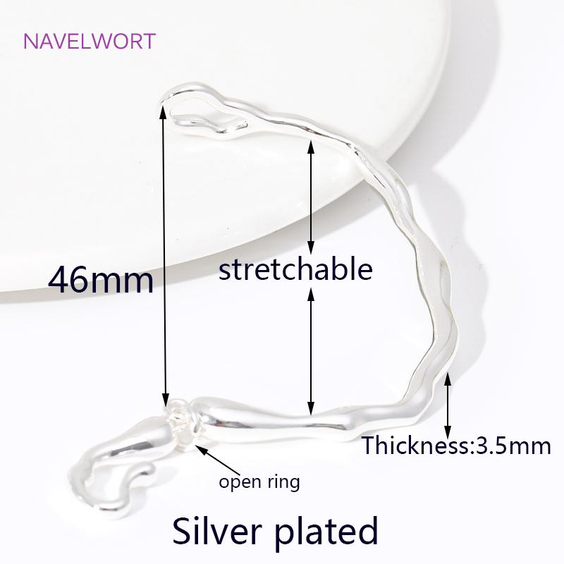

18K Gold Plated Brass Irregular Half Bracelet Connector Curved Tube For DIY Necklace Jewelry Making Connecting Accessories 1 piece