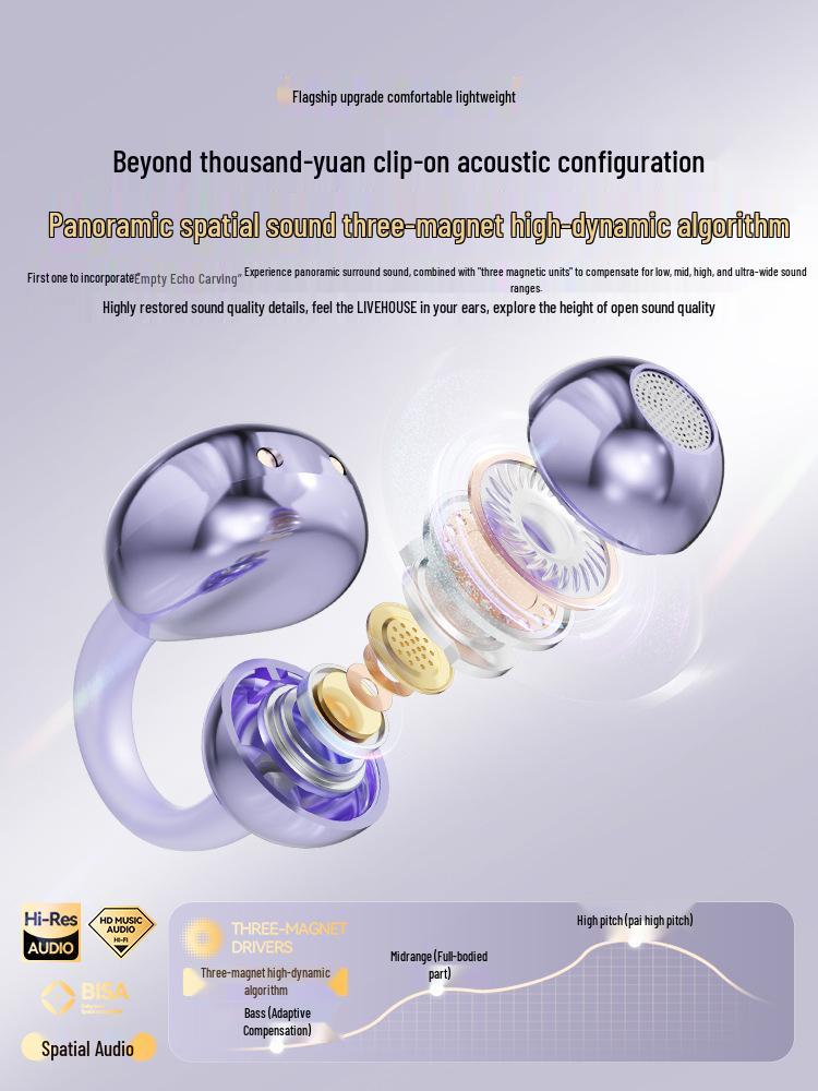 2025 Wireless Air Conduction Sports Headphones: Open-Ear Ear Clip for Running