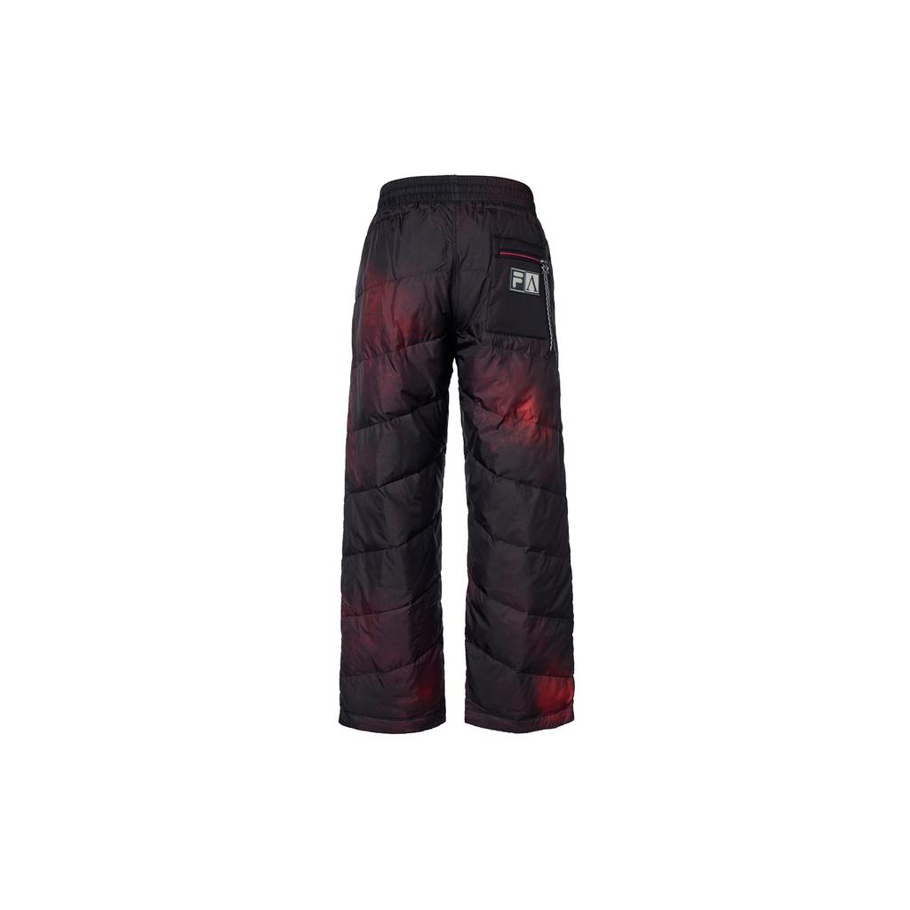 FILA Fusion Logo Patch Fashion Loose Goose Down Warm Pants Unisex bottoms Clown-Red T11U248805F-WI