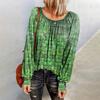 Women Tops Casual  Long Sleeve  Vintage Print Shirts Blouses Tops