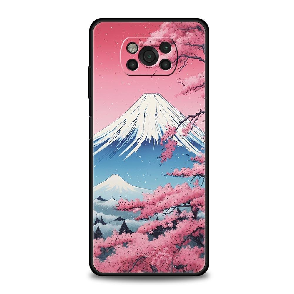 Japanese Landscape Phone Case For For Xiaomi Poco X6 X5 Pro X4 X3 NFC F5 Pro F4 F3 GT M5 M4 Pro 5G M3 C51 C50 C55 Soft Cover