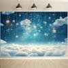 2D Starry Sky Cloud Backdrop Boy Birthday Party Photo Studio Background