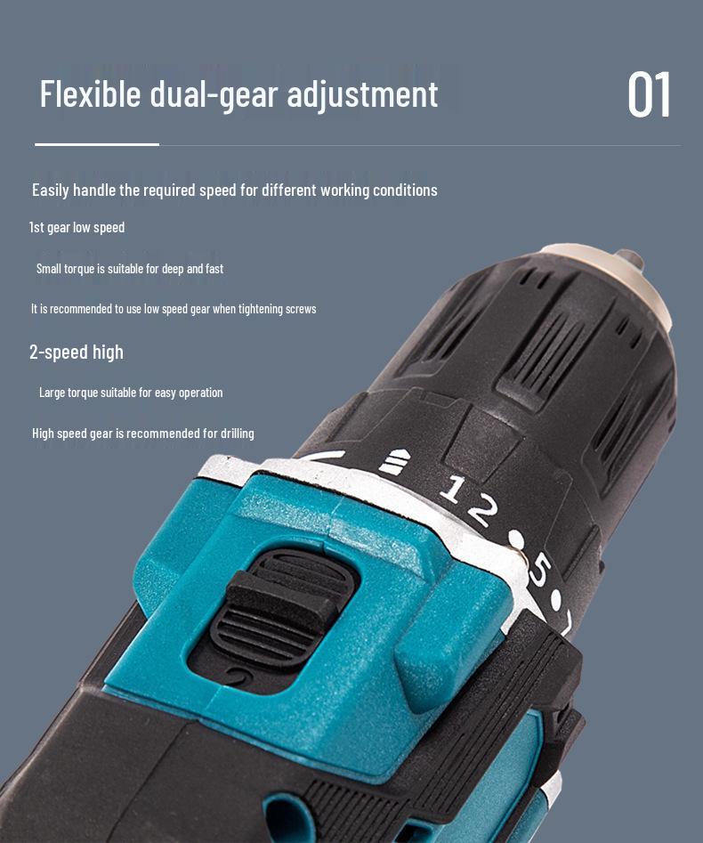 10mm High-Speed Brushless Dual-Speed Handheld Lithium Battery Drill for Metal & Electricians