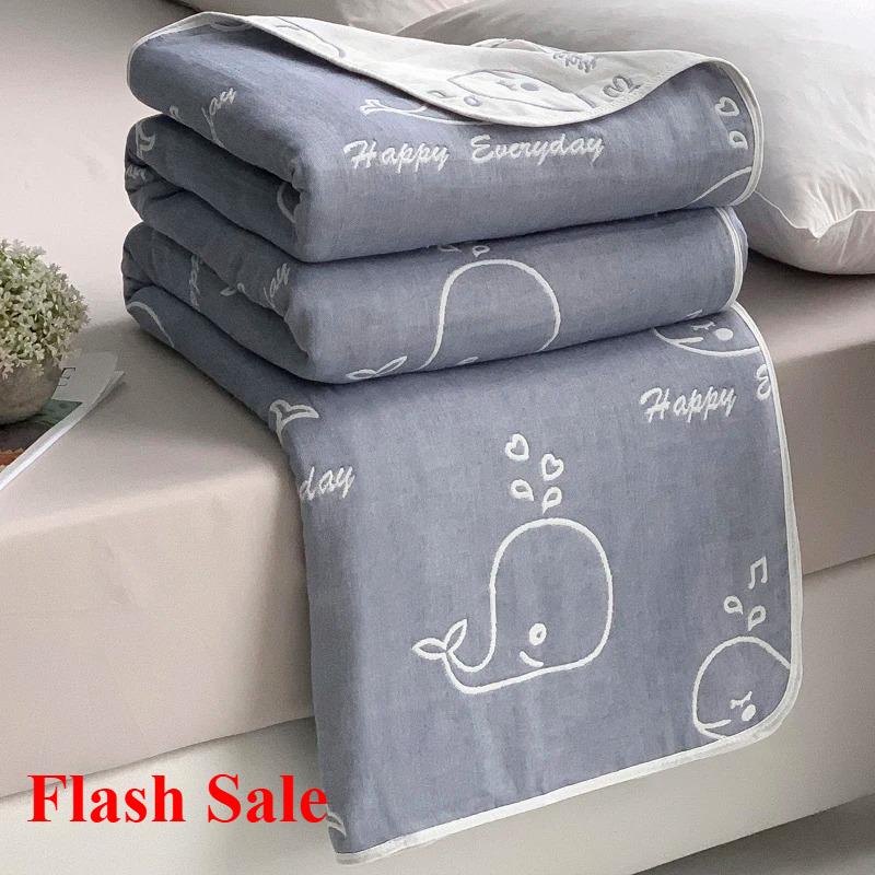 New Cotton Six-layer Yarn Xia Liang Quilt Pure Cotton Towel Quilt Empty Blanket Nap Blanket Gauze Blanket